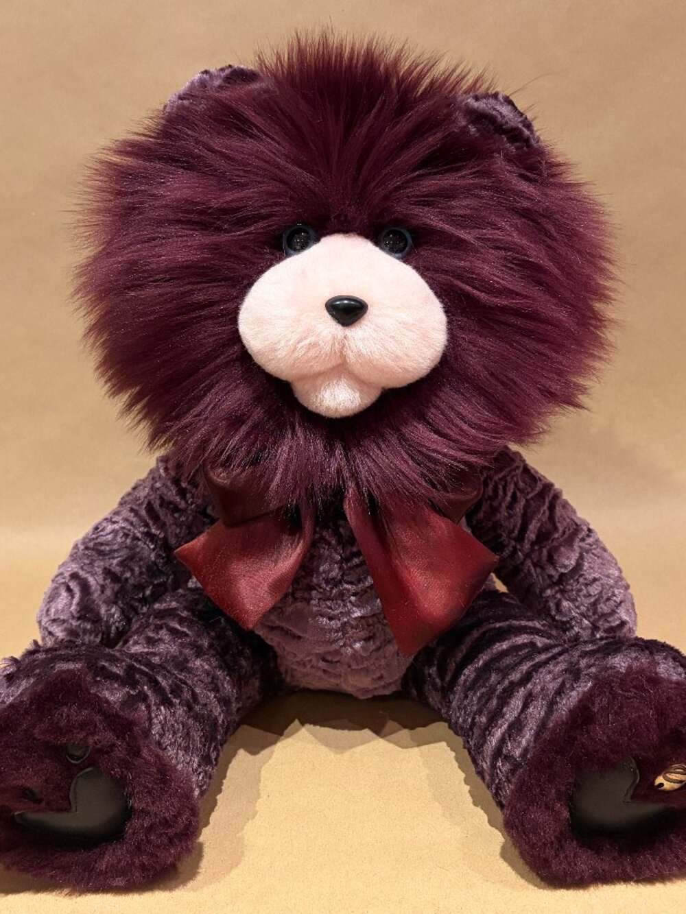 Merlot, the Burgundy Purple Lion Teddy Bear